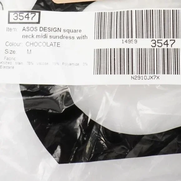 ASOS Design Square Neck Midi Sundress in Chocolate Brown - Picture 5 of 8